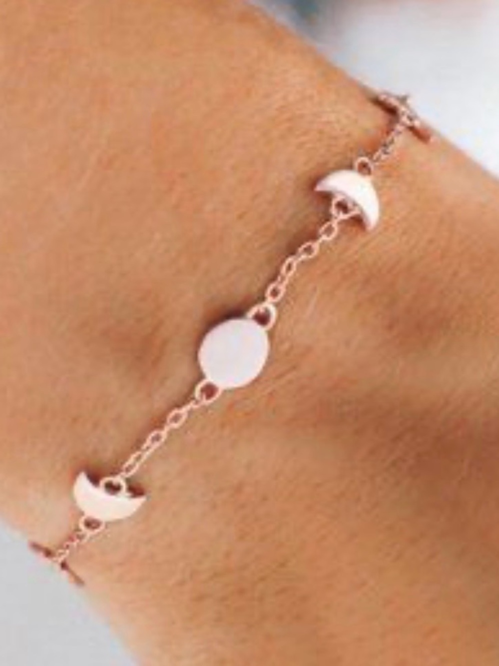 BNWT PURA VIDA 925S ROSE GOLD PLATED MOON PHASES CHAIN BRACELET
